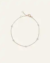 14K Gold Diamond Bezel Station Bracelet | Quince