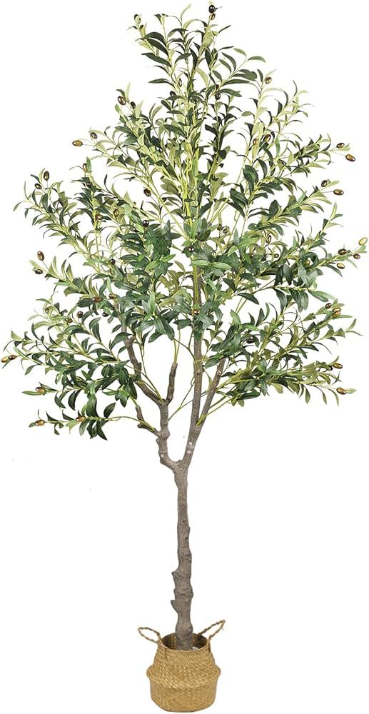 GTIDEA 7FT Artificial Olive Tree (83") Tall Fake Potted Olive Tree Faux Plants Indoor, Large Faux... | Amazon (US)