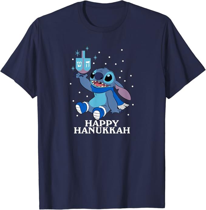 Disney Lilo & Stitch - Happy Hanukkah Stitch Dreidel T-Shirt | Amazon (US)