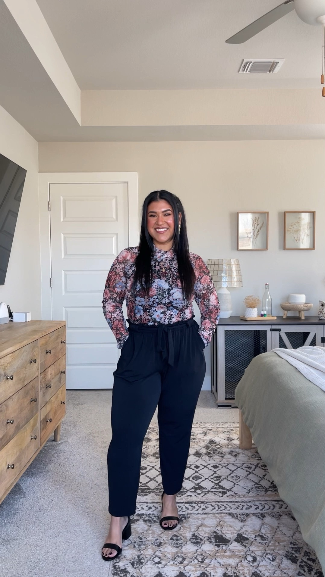 I’m 5’1”,  size 12, large // TOP: Amazon, size large, true to size // PANTS: JCPenney, size large misses (these are already cropped so I didn’t need to do the petite), true to size // SHOES: Amazon, true to size // brown top at the beginning is also Amazon and linked! Size large. 

#LTKMidsize #LTKPetite #LTKWorkwear