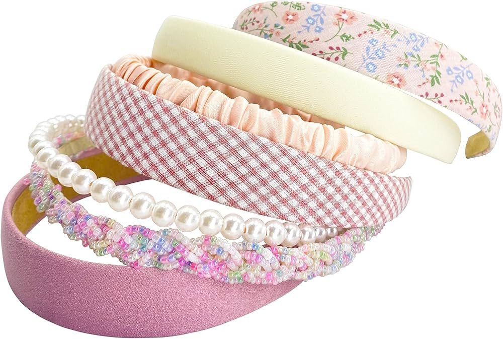 MEFINESHOW 7PK Different Fashion Headbands for Women,Non Slip Flower Headband,Cute Pearl Headband... | Amazon (US)