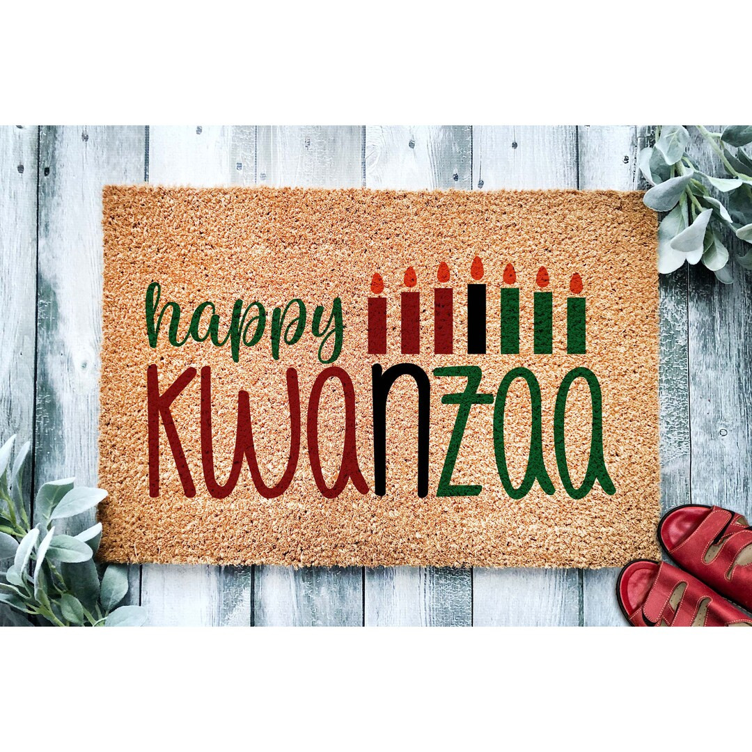 Doormat Happy Kwanzaa Kwanzaa Holiday Celebration Doormat Kwanzaa Gift Welcome Mat Celebrate Heri... | Etsy (US)