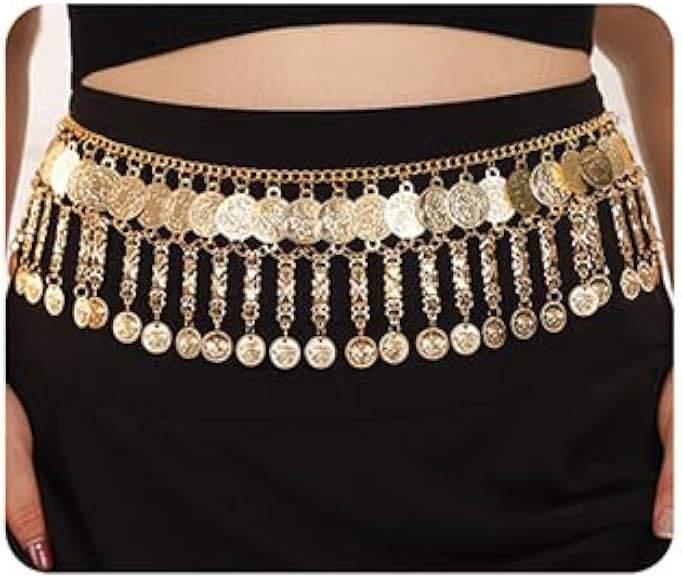 Wiwpar Boho Gold Coin Women's Belly Dance Gypsy Hip Skirt Scarf Wrap Belt for Women Cosplay Hallo... | Amazon (US)