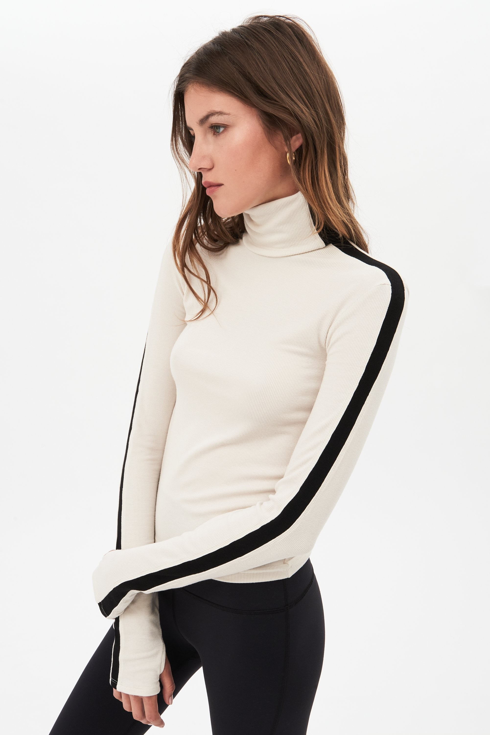 Jackson Rib Turtleneck - Vintage White/Black | SPLITS59 | Splits59.com