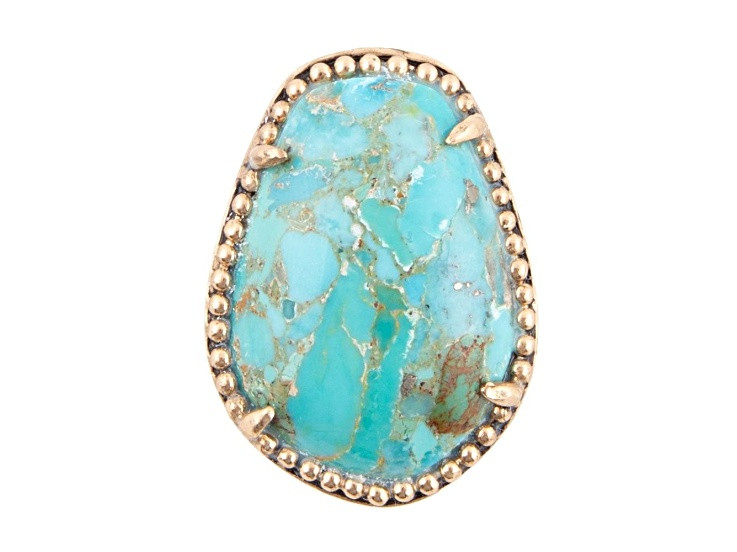 Barse Jewelry Blue Composite Turquoise Gold Tone Refined Statement Ring - 1PB9XA | JTV Jewelry