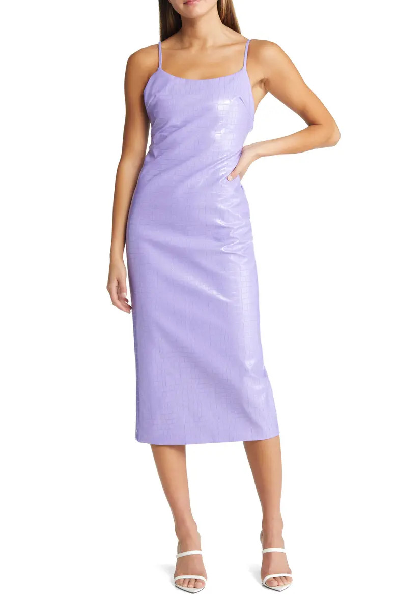 Bardot Helena Croc Faux Leather Midi Dress | Nordstrom | Nordstrom