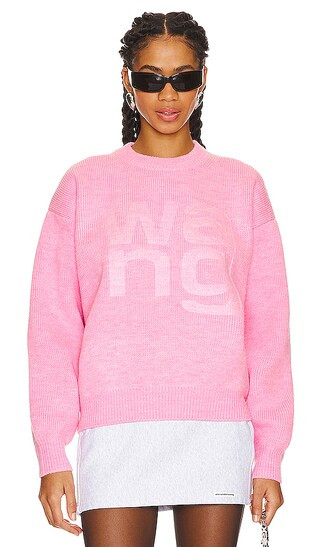 Debossed Stacked Logo Unisex Pullover in Prism Pink | Revolve Clothing (Global)