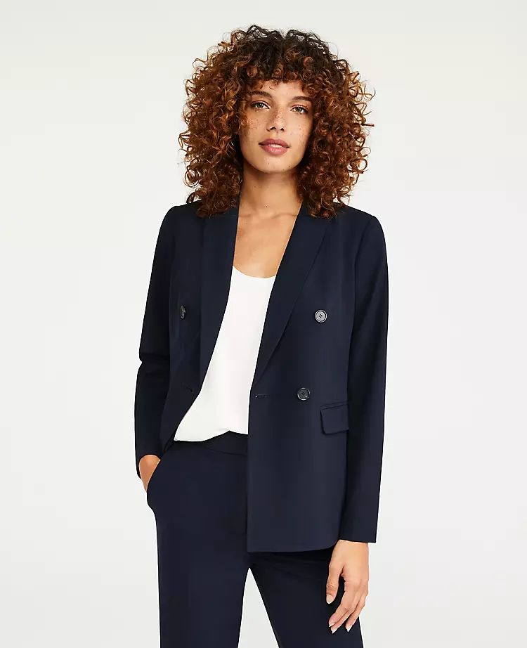 The Petite Double Breasted Blazer in Seasonless Stretch | Ann Taylor (US)