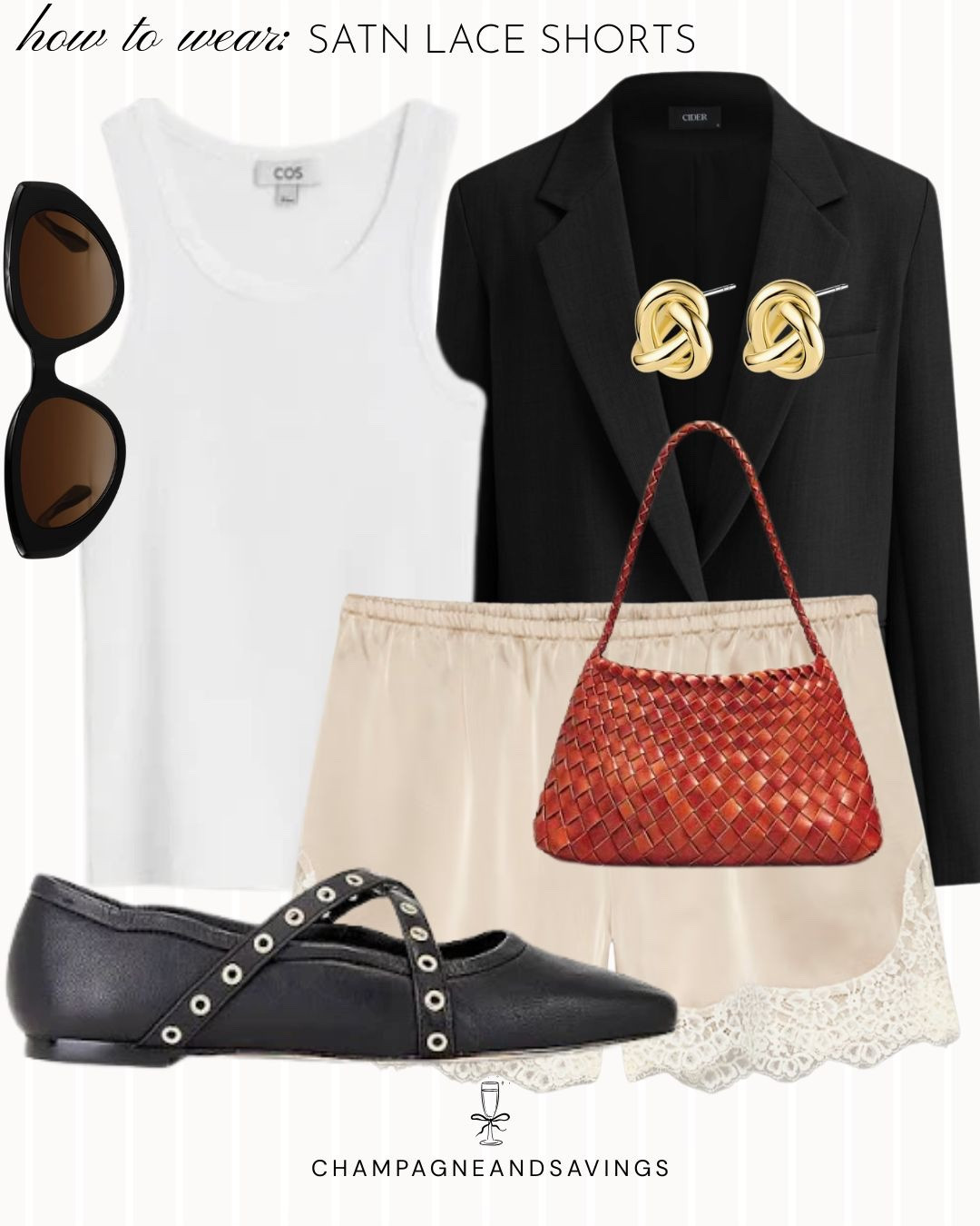 Satin lace shorts outfit

#LTKootd