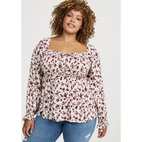 Tie Front Babydoll Top in Multi | Torrid (US & Canada)