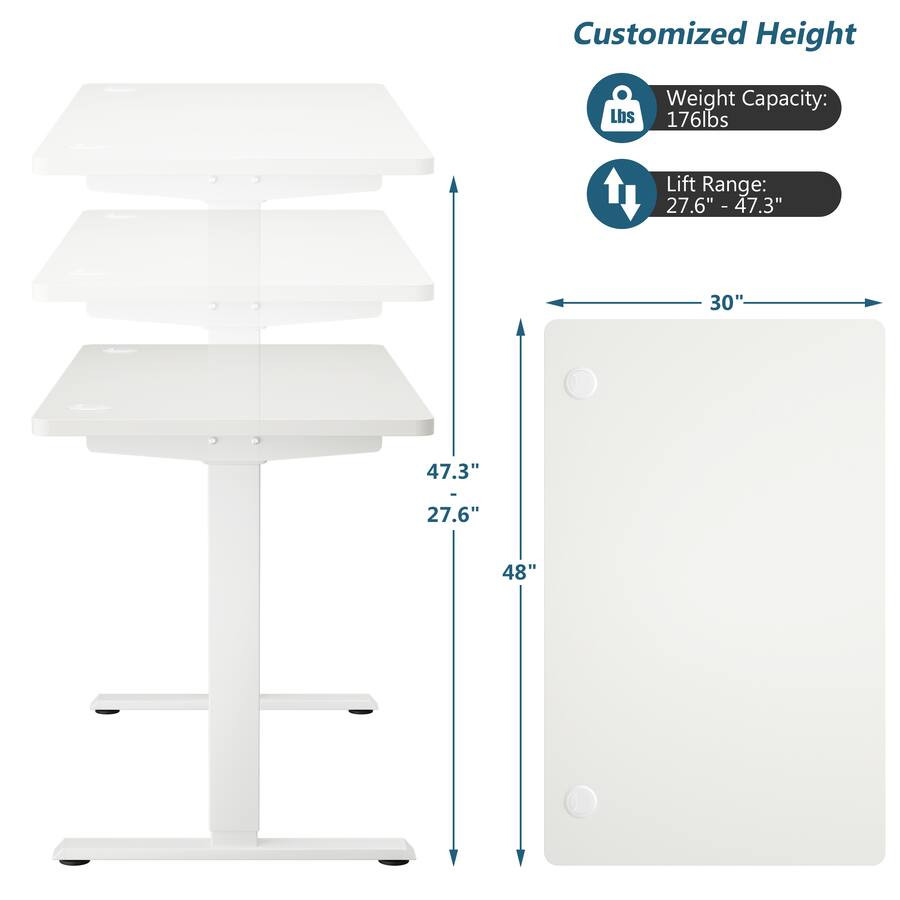 Gymax - Electric Standing Desk Sit to Stand Height Adjustable Dual Motor - White | Best Buy U.S.