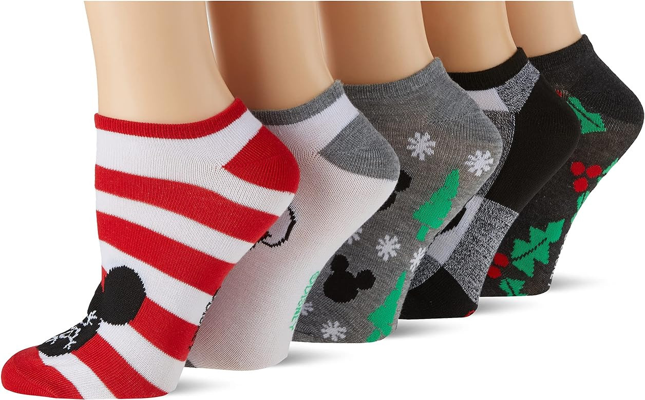 Disney Women's Mickey Mouse 5 Pack No Show Socks | Amazon (US)