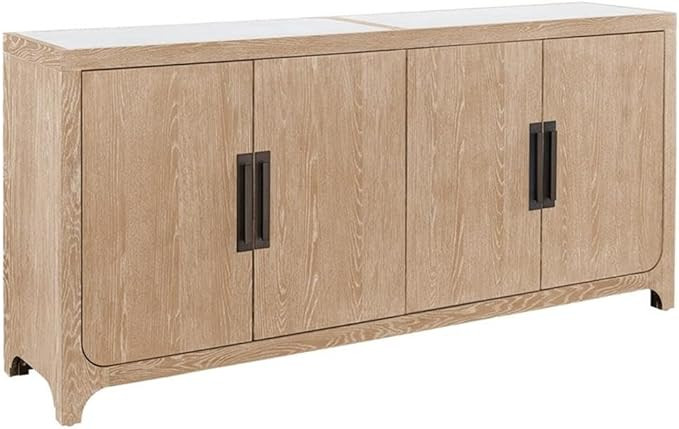 Pemberly Row Universal Modern Farmhouse Blair Credenza in tan Natural Oak Wood | Amazon (US)