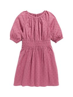 Cinched-Waist Cutout-Back Clip-Dot Dress for Toddler Girls | Old Navy (US)