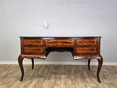 Vintage French Italian Desk Marquetry Flowers Lovely Louis XVI style Plat Bureau  | eBay | eBay US
