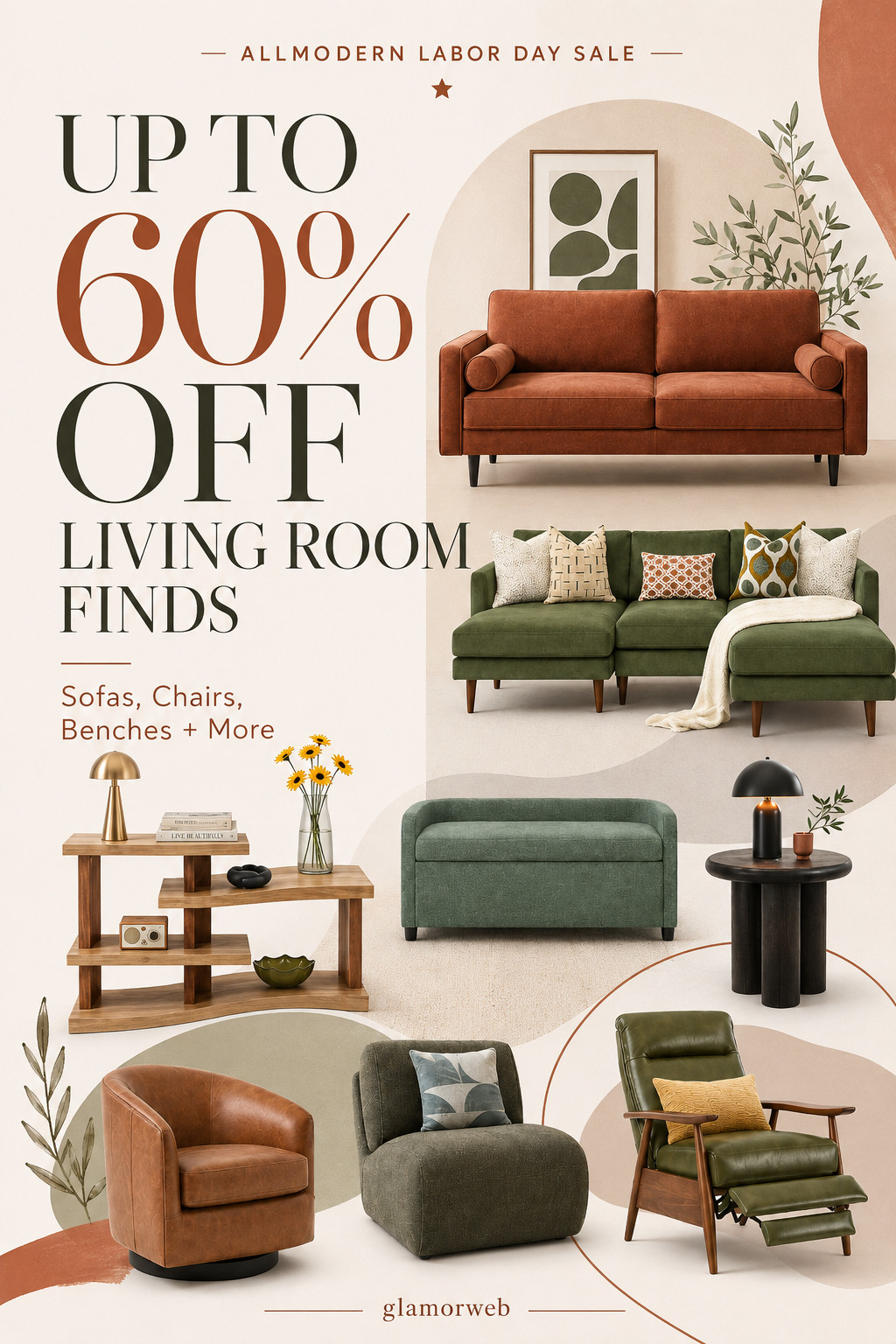 Found some seriously good AllModern Labor Day Sale finds for the living room 🤎 So many modern pieces are up to 60% off right now, from cozy sofas and statement chairs to storage benches, console tables, end tables and more. I love how these picks mix warm tones, clean lines and that elevated designer look without making the space feel too formal. Such a good time for a cozy fall living room refresh.

#AllModern #AllModernSale #LaborDaySale #LaborDayDeals #LivingRoomFinds #LivingRoomFurniture #LivingRoomRefresh #FallLivingRoom #FallHomeRefresh #SofaFinds #SofaSale #AccentChair #LoungeChair #StorageBench #ConsoleTable #EndTable #ModernFurniture #ModernLivingRoom #DesignerInspiredHome #HomeDecorFinds #FurnitureDeals #HomeSale #CozyLivingRoom #LTKHome #LTKFinds #HomeInspo #FallHomeInspo #FurnitureSale #NeutralHome #ModernHomeDecor 

 #LTKSeasonal #LTKHome #LTKSaleAlert