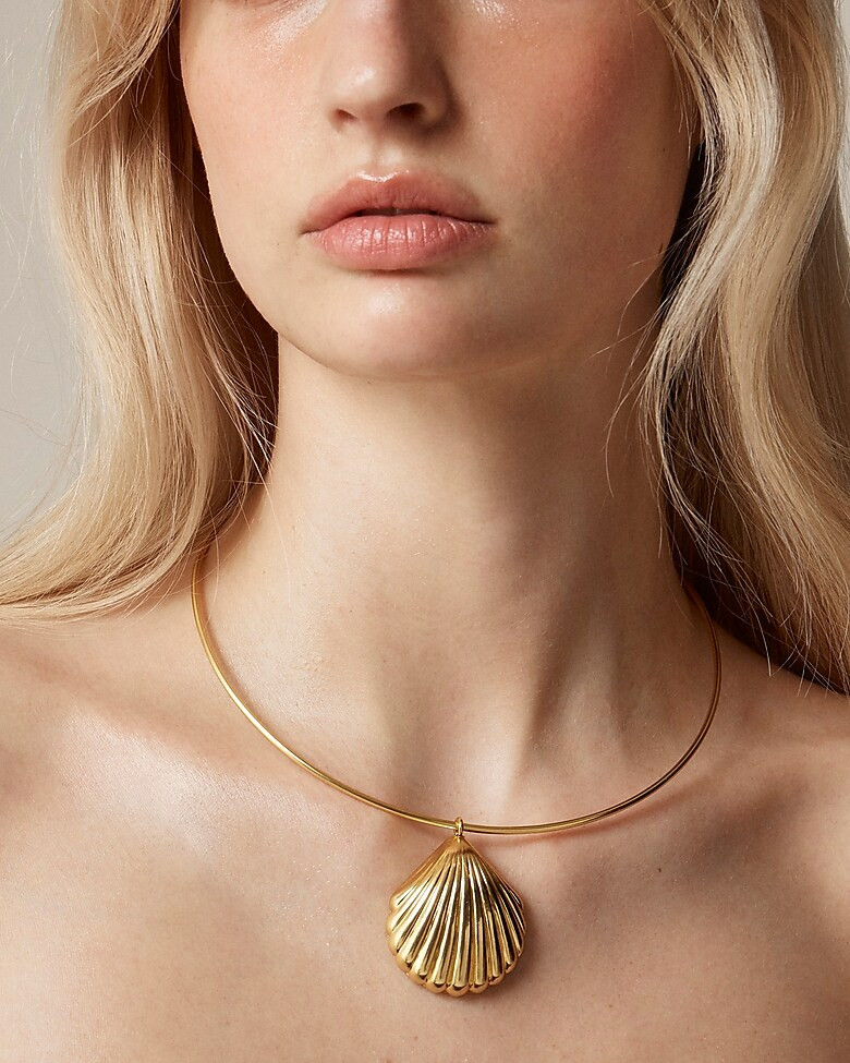 Metallic shell collar necklace | J. Crew US