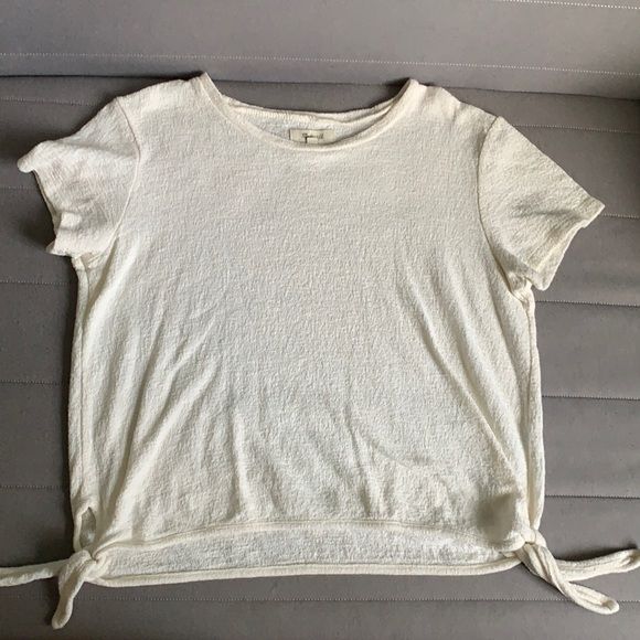 Madewell Side Knot T-Shirt, Cream, Size: Medium | Poshmark