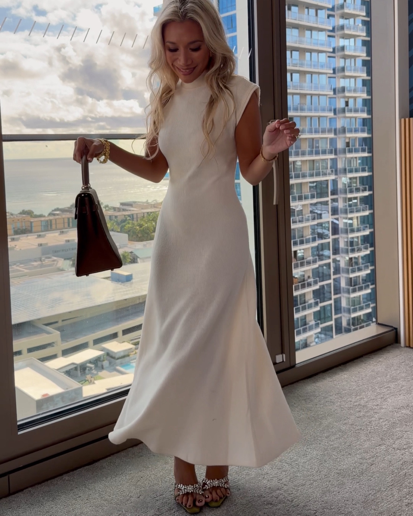 Ah, this dress. This ZARA SWEATER DRESS is in knit, perfect for cooler days and nights. Can easily be paired with boots or heels, or even flats. So chic! Size xs. YSL heels, Hermes Kelly bag. 

#LTKSeasonal #LTKStyleTip #LTKPetite