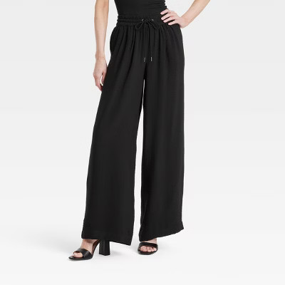 Women's High-Rise Modern Gauze Wide Leg Pull-On Pants - A New Day™ | Target