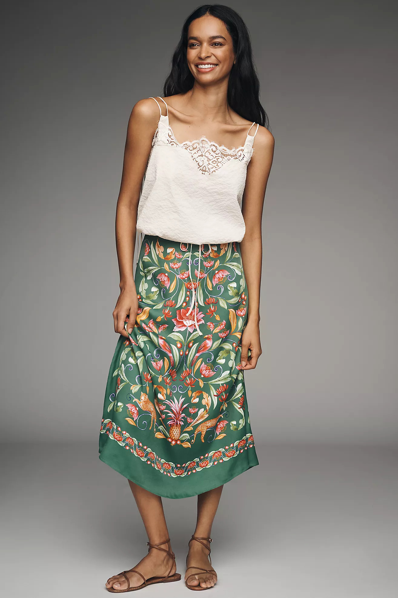 Farm Rio Printed Slip Maxi Skirt | Anthropologie (US)