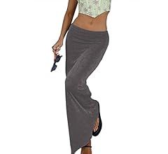 Women Bodycon High Waist Maxi Skirt Straight Aesthetic E-Girl Trendy Midi Dress Streetwear Beach ... | Amazon (US)