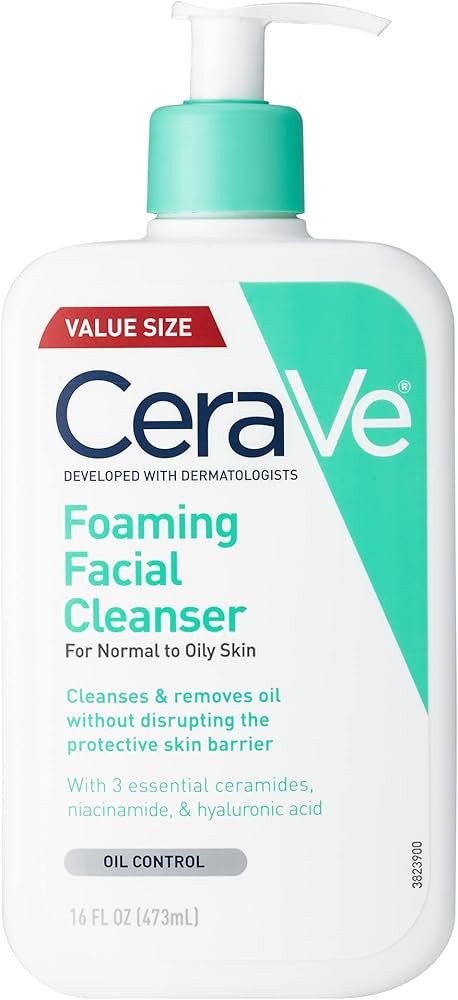 CeraVe Foaming Facial Cleanser, Daily Face Wash for Oily Skin with Hyaluronic Acid, Ceramides, an... | Amazon (US)
