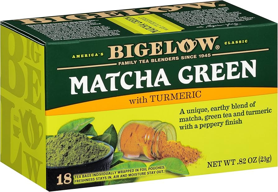 Bigelow Tea Matcha Green Tea with Turmeric, Caffeinated, 18 Count (Pack of 6), 108 Total Tea Bags | Amazon (US)