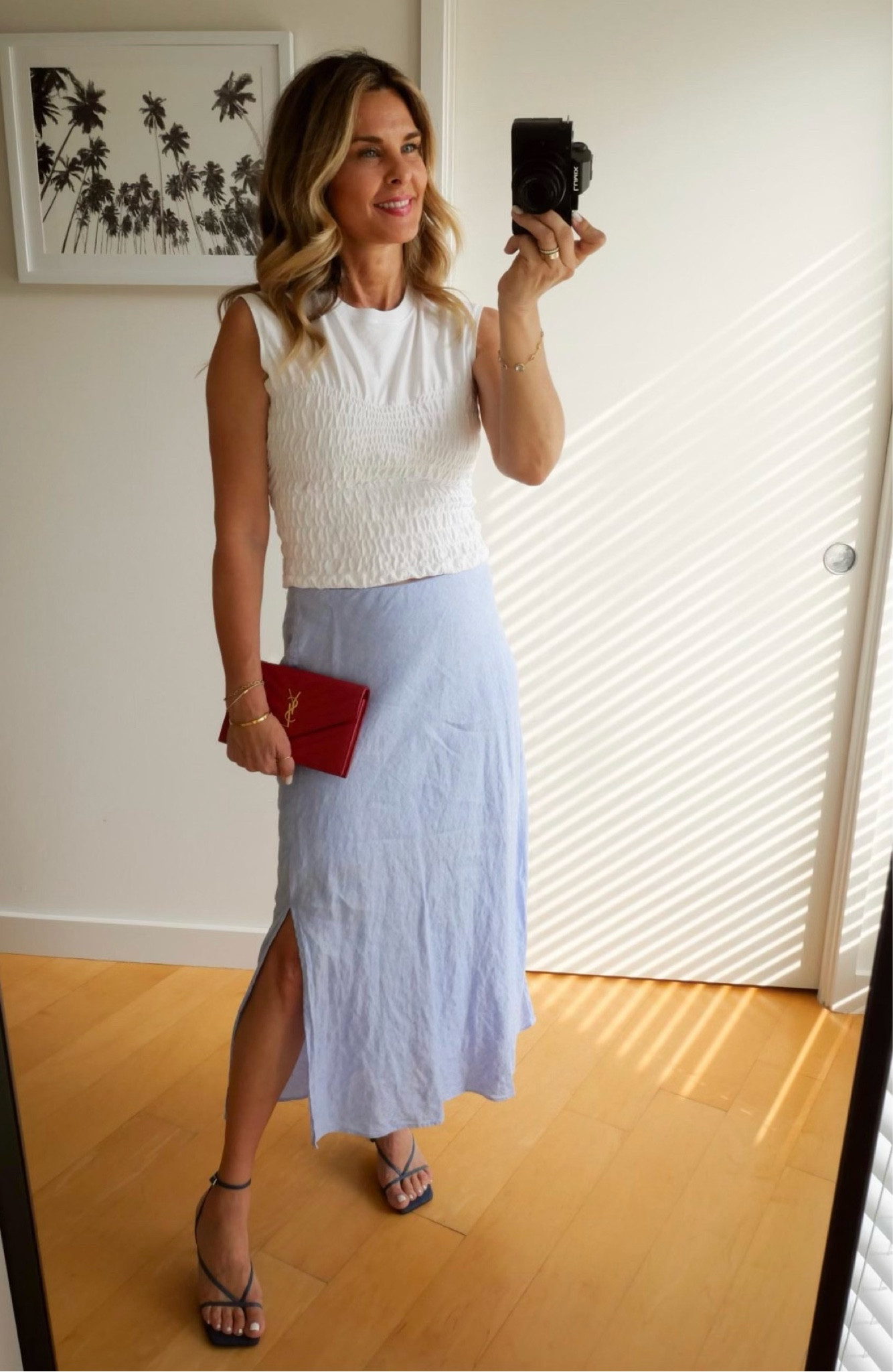 JCrew linen skirt, Sz XS
Frame white top, Sz S

#LTKstyletip #LTKunder50 #LTKSeasonal