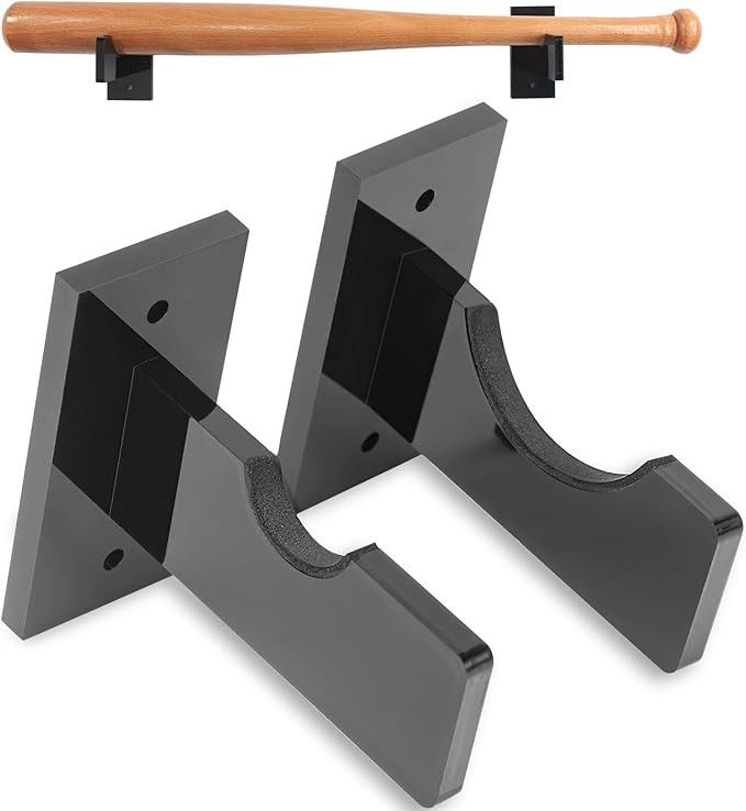 Baseball Bat Display Wall Mount, Acrylic Black Baseball Bat Display Box, Wall Mounted Bat Stand S... | Amazon (US)