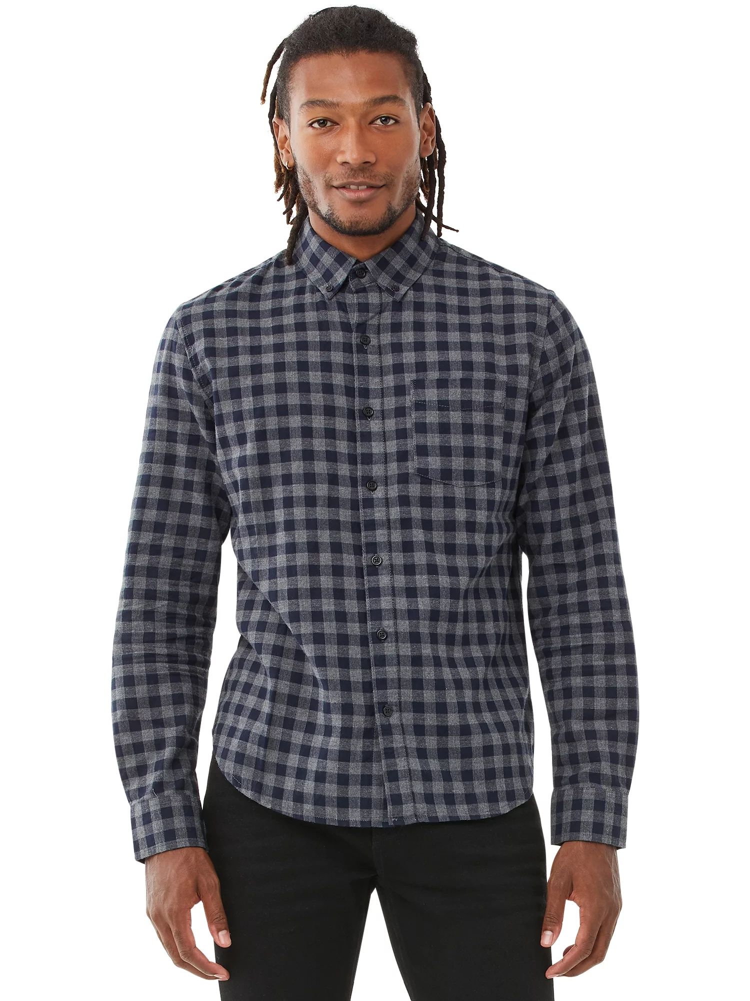 Free Assembly Men's Everyday Super-Soft Flannel Shirt | Walmart (US)