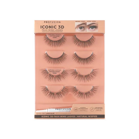 Profuson Cosmetics Iconic 3D Faux Mink Lashes | Natural Wispies | Walmart (US)