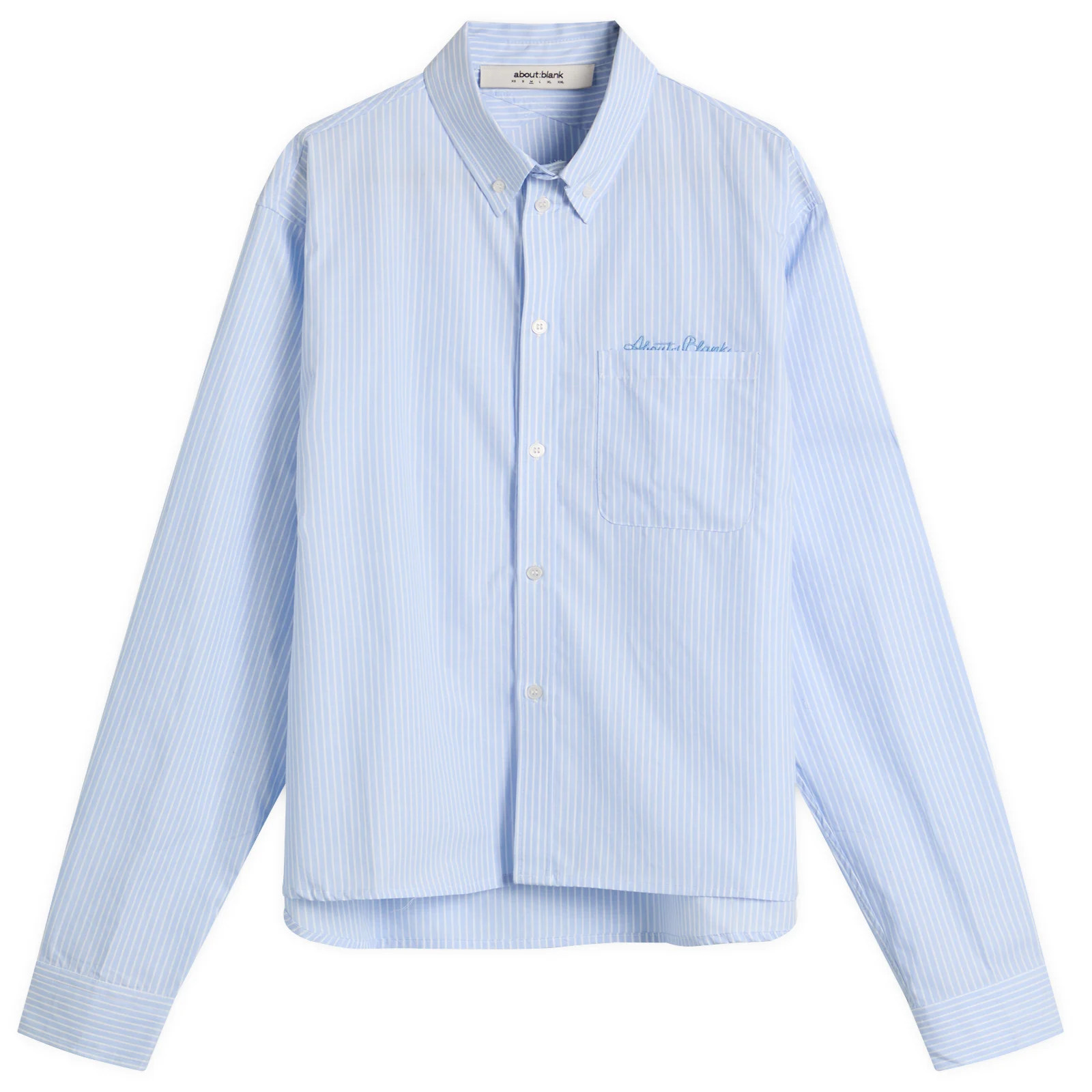 about:blank Men's Stripe Oxford Shirt White/Blue | END. Clothing