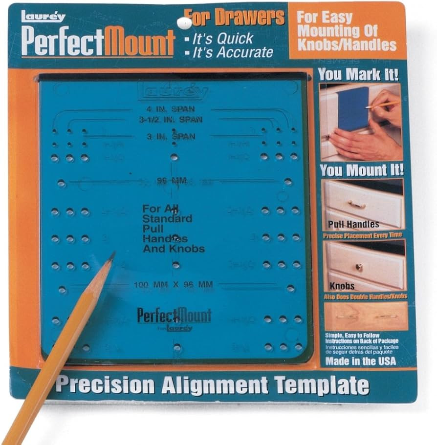 Laurey 98101 Perfect Mount Precision Alignment Template for Drawer Hardware, Pack of 1 | Amazon (US)