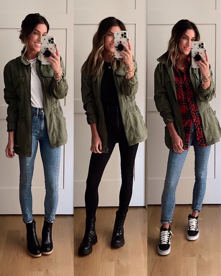 Size xs in Target utility jacket 
Size xs in Target flannel. 

Jen Reed // The Sister Studio

#LTKstyletip #LTKshoecrush #LTKunder50