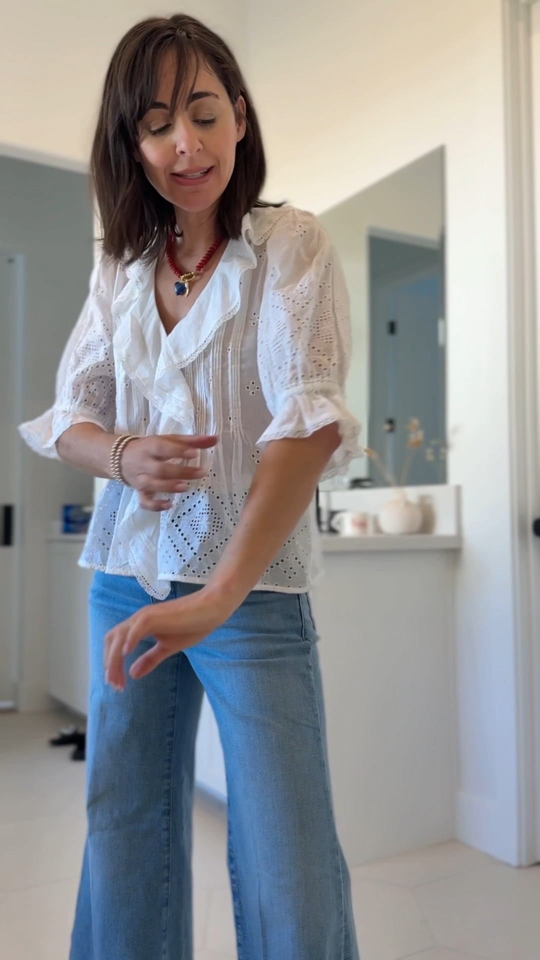 This is the last day to save 25% on this top. that looks good on everyone. It runs big. I’m 43a and wearing an xs.

#LTKSeasonal