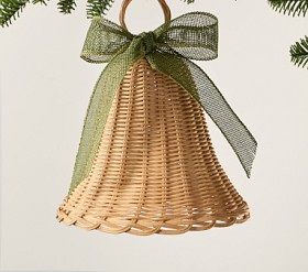 Oversized Rattan Bell Ornament (7") | Pottery Barn Kids
