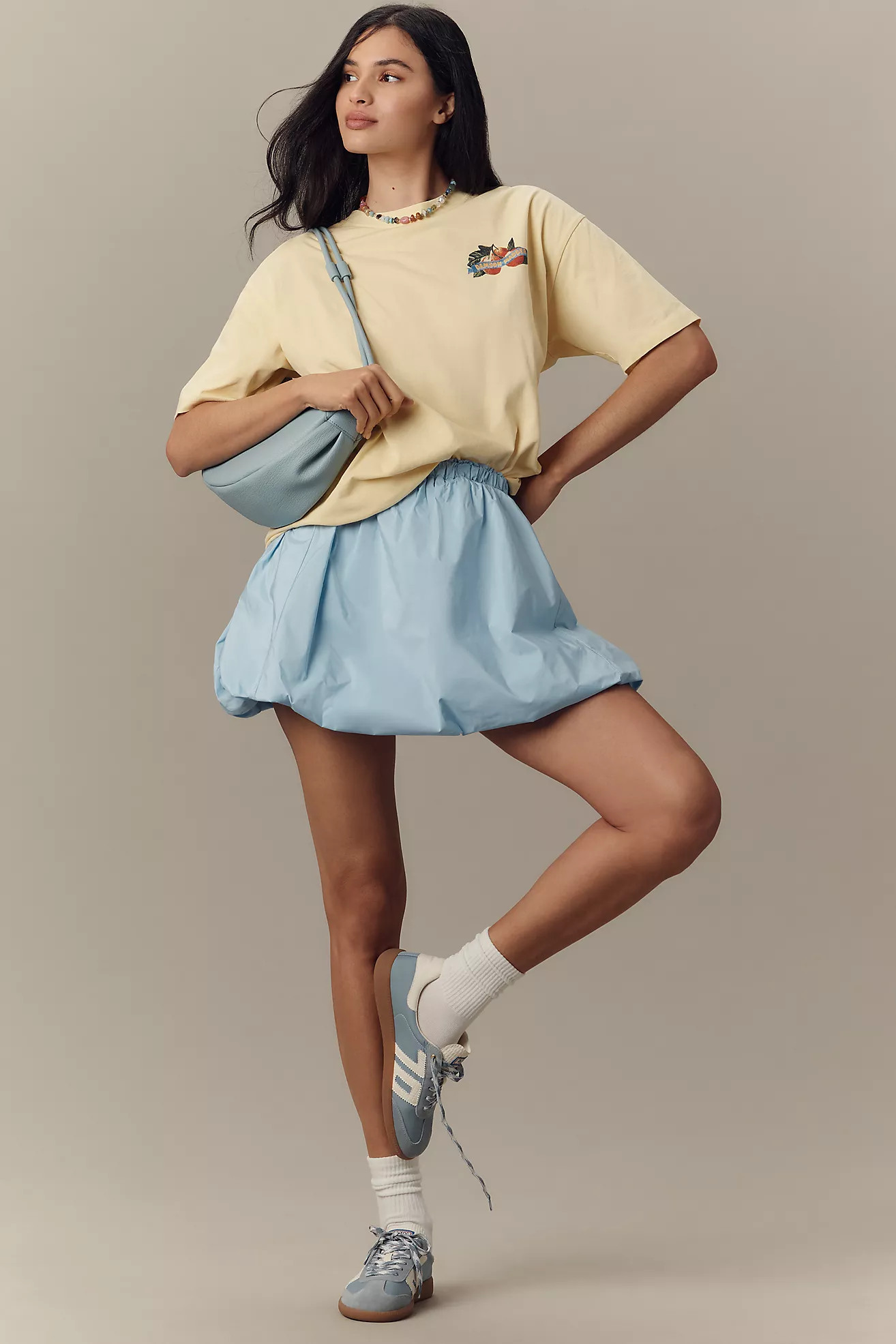 By Anthropologie Mini Bubble-Hem Skirt | Anthropologie (US)