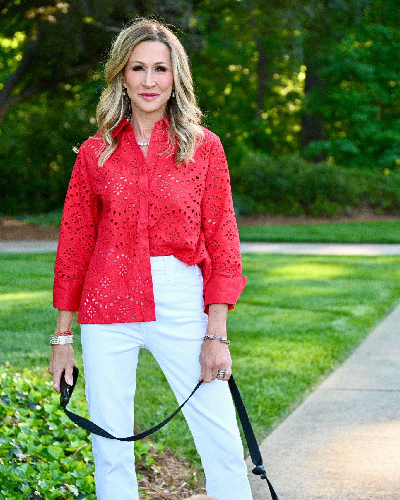 This red eyelet top may be your most worn piece this summer!  So good with white or blue and perfect for Memorial Day or July 4th!

#LTKootd #LTKSeasonal #LTKdayinmylife