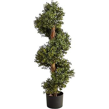 33in. Boxwood Topiary Spiral Artificial Tree (Indoor/Outdoor) | Amazon (US)