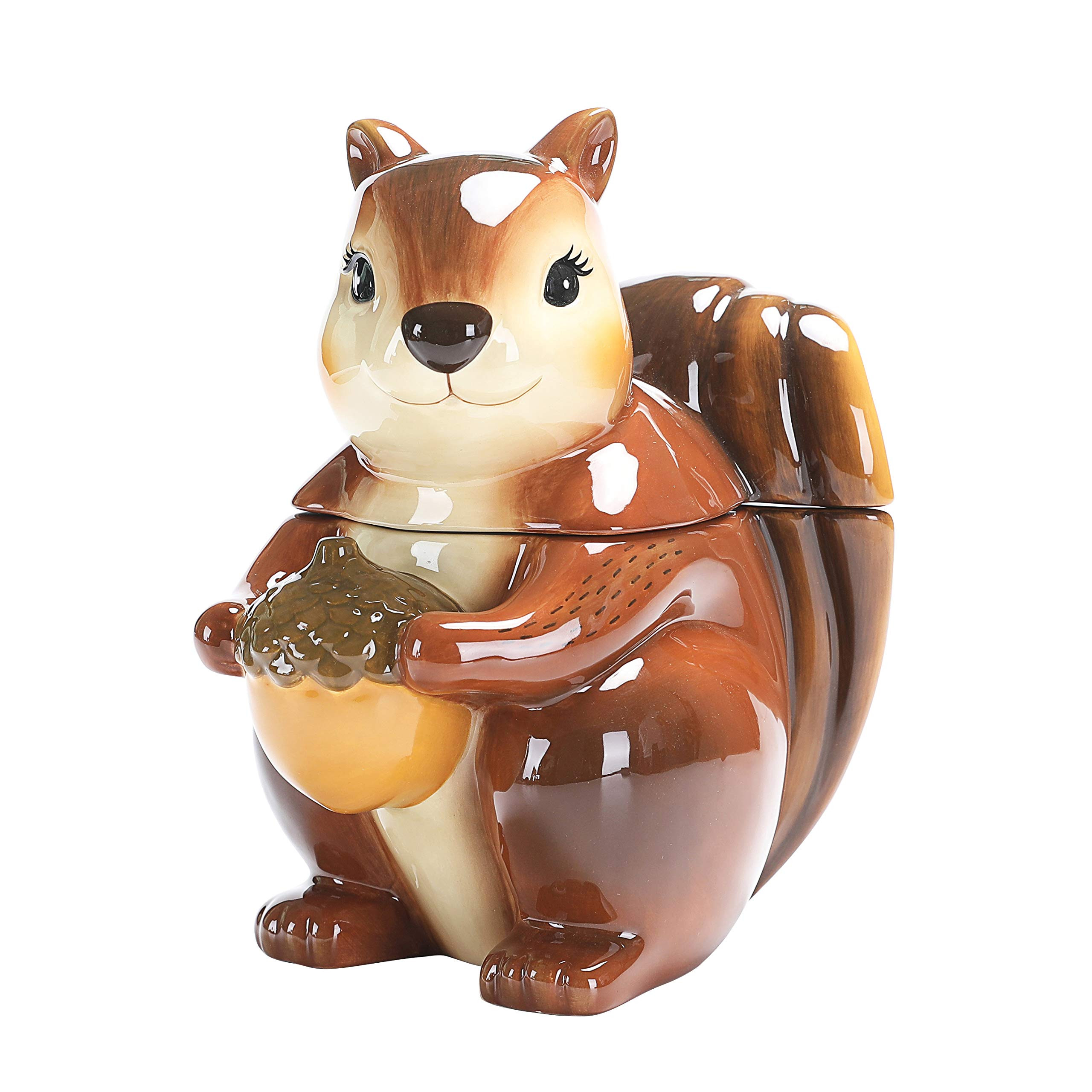 Bico Squirrel 8 inch Air Tight Cookie Jar, Hand Painted Ceramic Container, Dishwasher Safe | Amazon (US)
