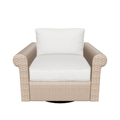 allen + roth Emerald Cove Wicker Brown Steel Frame Swivel glider Conversation Chair with Cream Cu... | Lowe's