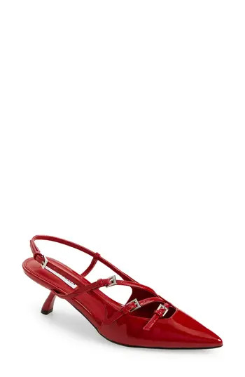 Steve Madden Modern Slingback Pump in Red Patent at Nordstrom Rack, Size 10 | Nordstrom Rack
