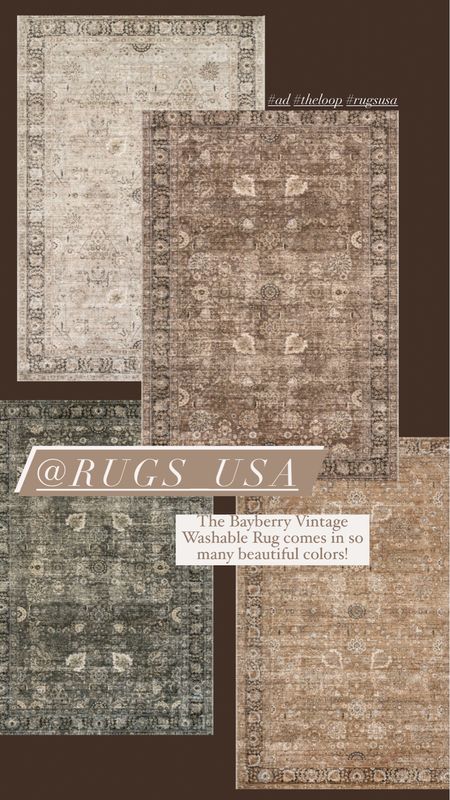 Rugs USA Bayberry Vintage Washable Rug comes in several stunning colors!

#LTKstyletip #LTKhome #LTKFind