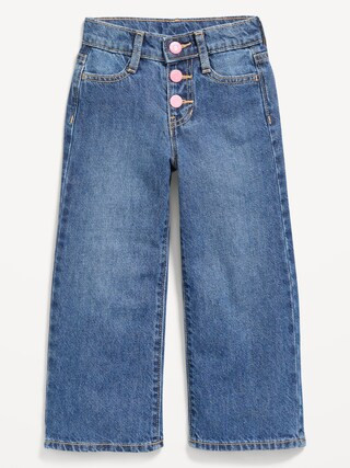 Baggy Button-Fly Wide-Leg Jeans for Toddler Girls | Old Navy (US)