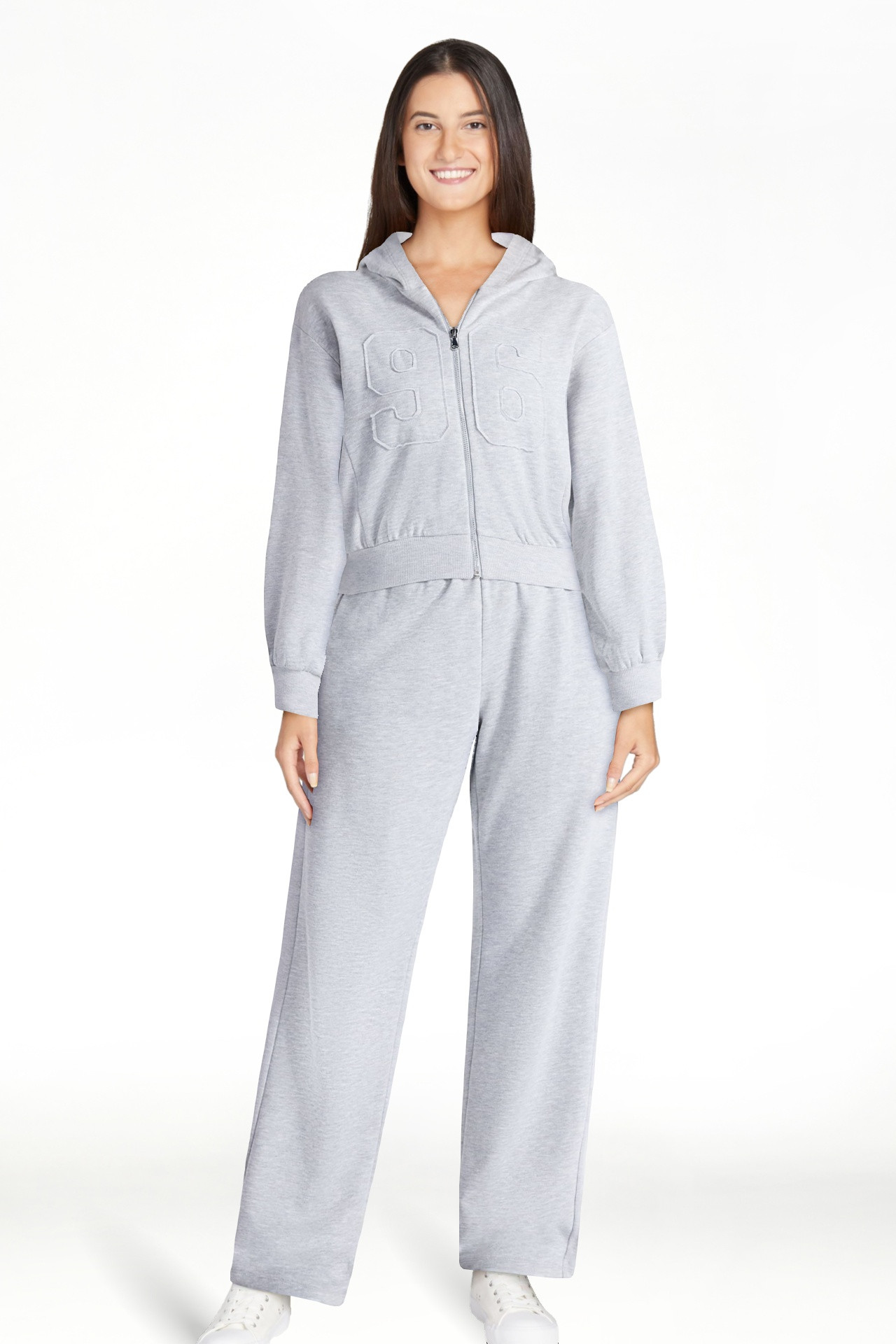 No Boundaries Embroidered Fleece Zip-Up Hoodie and Pants Set, 2-Piece, Women's XXS-4X | Walmart (US)
