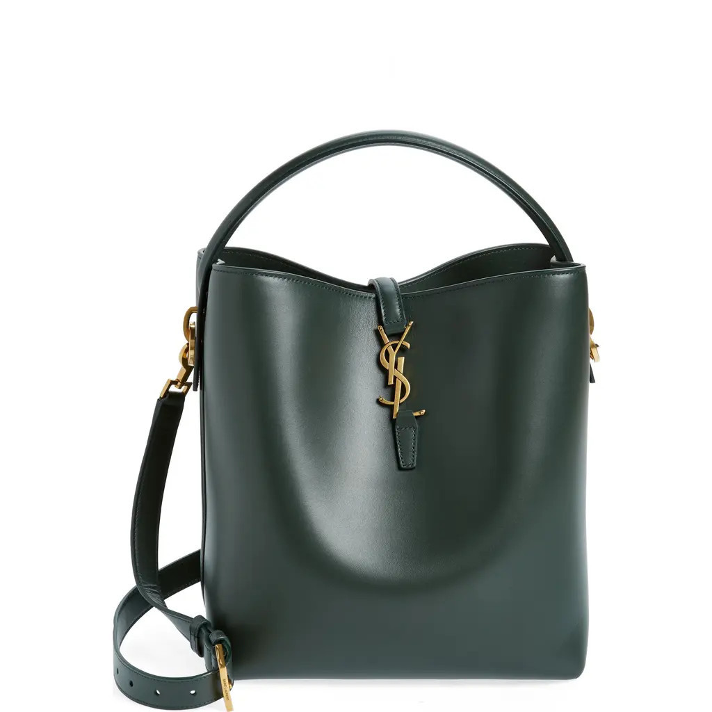 Saint Laurent Le 37 Leather Bucket Bag in Vert Fonce at Nordstrom | Nordstrom