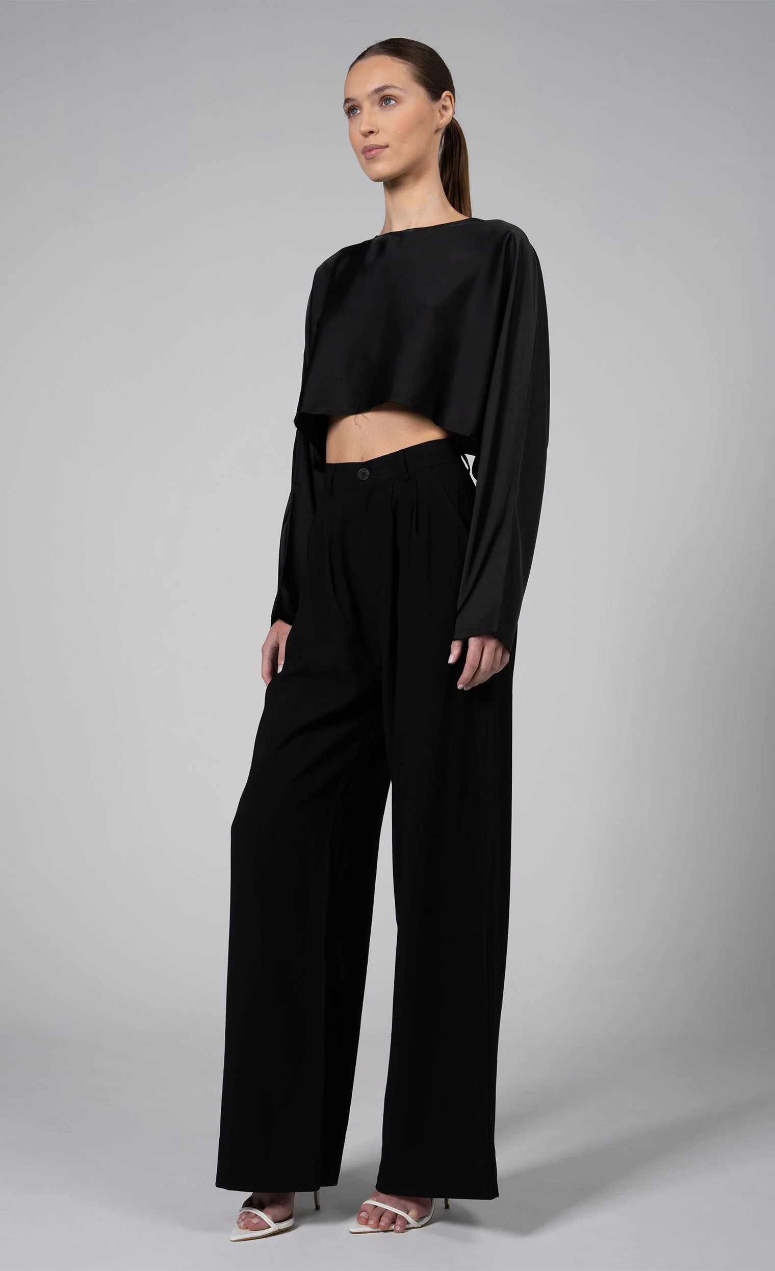 Fabi Wide Leg Pant - Black | Nonchalant Label