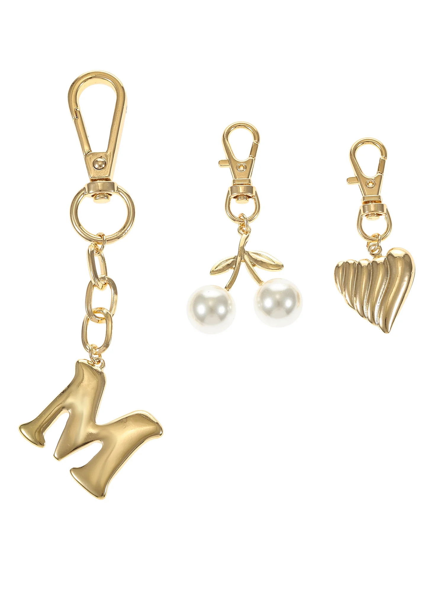 Time and Tru Goldtone Initial Letter Bag Charm Set, 3 Pieces, Letter M | Walmart (US)