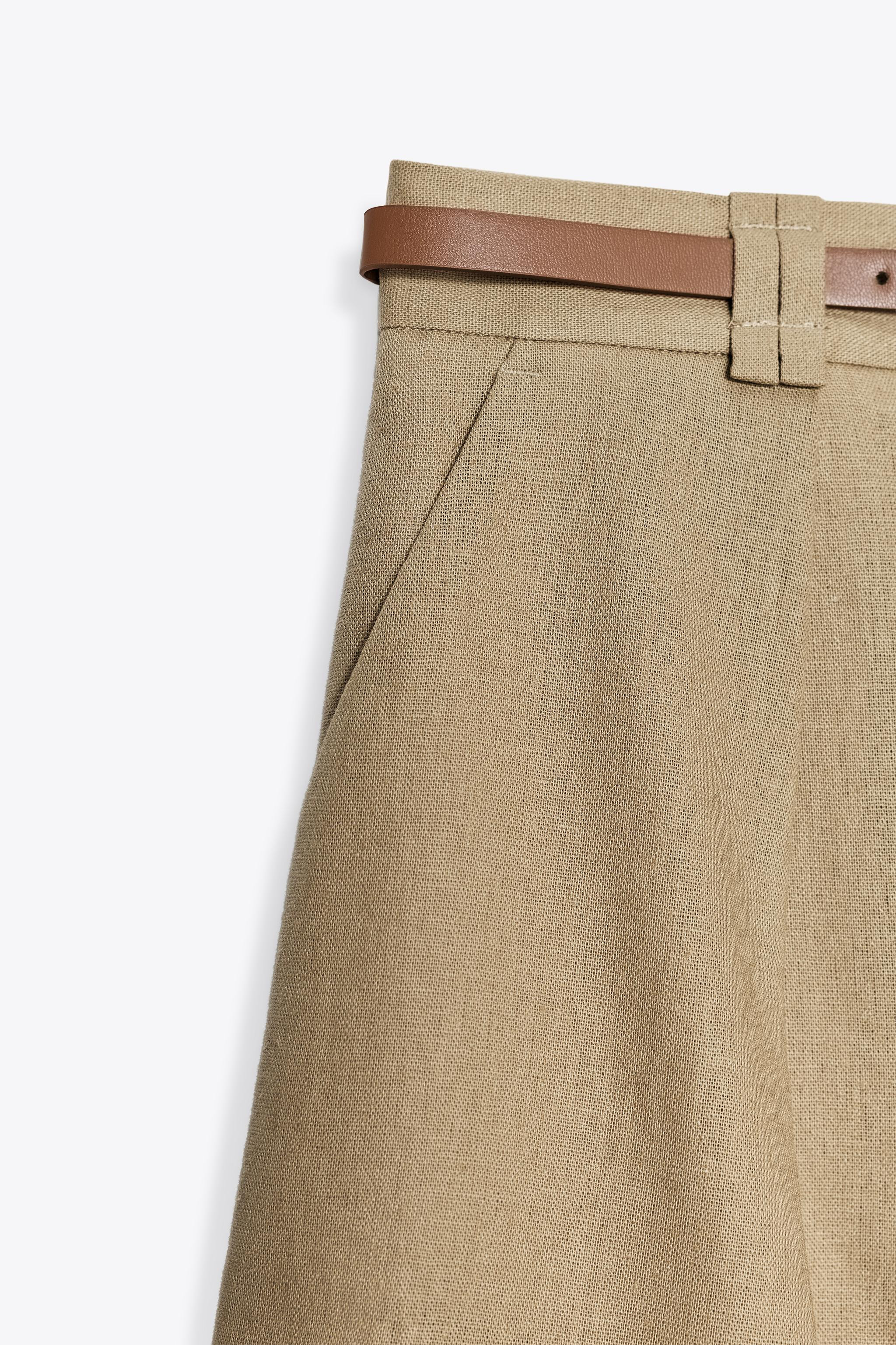 BERMUDA SHORTS WITH BELT IN A LINEN BLEND | Zara UK